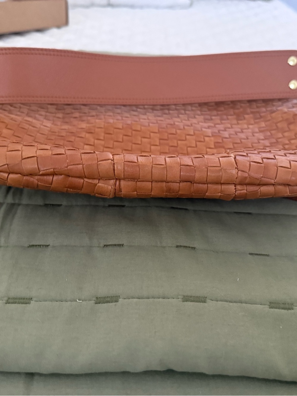Clare V Moyer Messenger - Natural Woven Checker - Picture 7 of 7